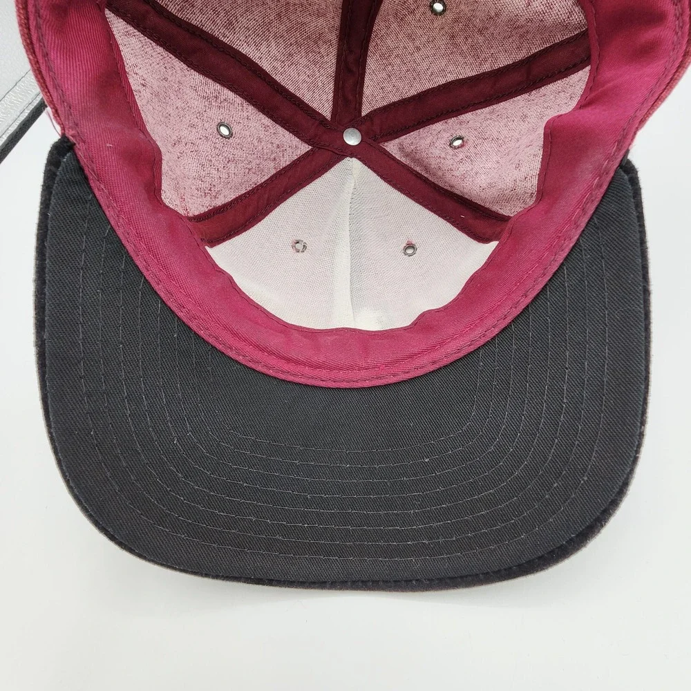 Vintage Ram Golf PGA Tour Hat Adjustable Strap Red Black Velvet Bill Made in USA